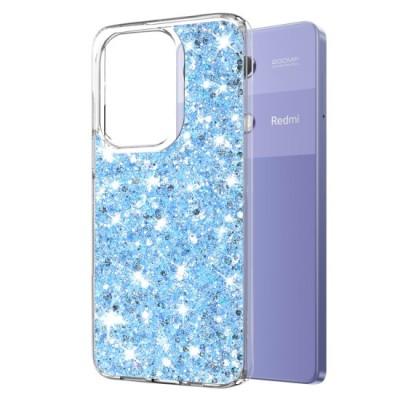 Husa pentru Xiaomi Redmi Note 13 Pro 4G / Poco M6 Pro 4G - Techsuit Sparkly Glitter - Blue foto