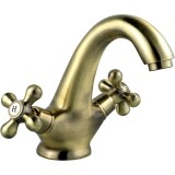 Baterie lavoar Ferro Antica BAI2BR, dubla comanda, cartus ceramic, aerator, fara ventil, Bronz