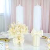 Set 2 Lumanari pentru Nunta cu Flori si Fundita - LN44