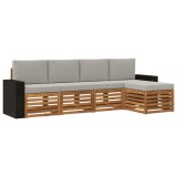 vidaXL Set de canapele de exterior 5 pcs Natural și gri deschis 3384242