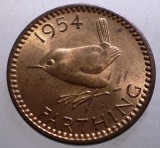 B.506 MAREA BRITANIE ANGLIA ELIZABETH II 1 FARTHING 1954 AUNC
