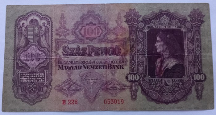Ungaria , 100 Pengo 1930
