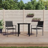 VidaXL Set mobilier de grădină, 3 piese, poliratan și oțel