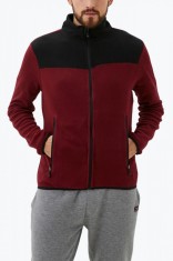 Hanorac barbati cu fermoar fara gluga visiniu, XL