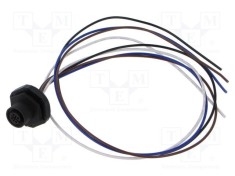 Conector M12 soclu mamă 4 pini 4A 250V IP67 drept cu cablu 0.5m LUTRONIC