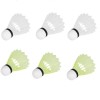 Set 6 Fluturasi Badminton Plastic Sunflex HOBBY, Multicolor (3 Albi + 3 Galbeni), Antrenament, Viteza Medie