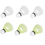Cumpara ieftin Set 6 fluturasi badminton plastic Sunflex HOBBY, 3 albi+3 galbeni
