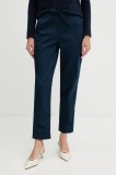 MM pantaloni MARA culoarea bleumarin, drept, high waist, 2526136017600