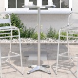 Cumpara ieftin Masă bar exterior &icirc;nălțime reglabilă &Oslash;59,5x70/109,5 cm aluminiu
