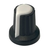 Buton pentru potentiometru, 15mm, plastic, negru-alb, 15x17mm, 157005