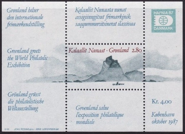 C761 - Groenlanda 1987 - bloc 2 neuzat,perfecta stare
