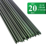 Cumpara ieftin Set 20 araci de gradina pentru rosii, castraveti, fasole, metal + PVC, verde, 120x1.6 cm, Artool