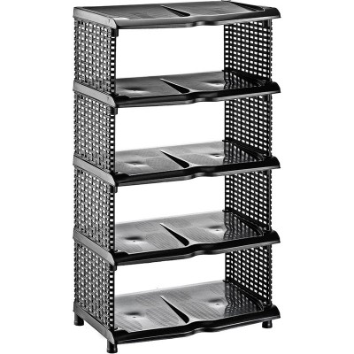 Suport pentru pantofi, 5 rafturi, negru, 48 x 30.5 x 86 cm foto