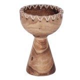 Cumpara ieftin Vaza flori lemn maro 19,5 x 28 cm