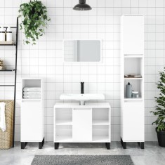 vidaXL Dulap pentru baie, alb extralucios, 80x33x60 cm, lemn compozit 831638