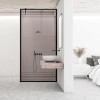 Paravan dus walk-in Aqua Roy Black, model Fence negru, sticla 8 mm bronz, securizata, anticalcar, 110x195 cm