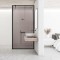 Paravan dus walk-in Aqua Roy Black, model Fence negru, sticla 8 mm bronz, securizata, anticalcar, 110x195 cm