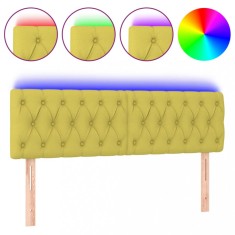 Tablie de pat cu LED, verde, 160x7x78/88 cm, textil foto