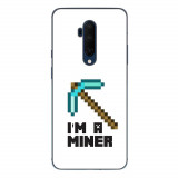 Husa compatibila cu OnePlus 7T Pro Silicon Gel Tpu Model Minecraft Miner