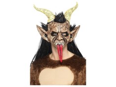 Masca demon Krampus cu coarne foto
