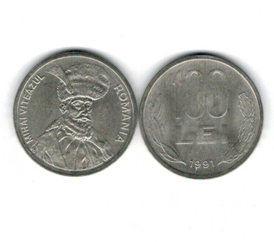 Romania 1991 - 100 lei, varianta rara cu 9 rotunjit foto