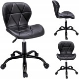 Scaun pivotant,piele ecologica ENDO - negru