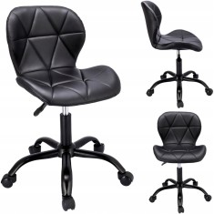 Scaun pivotant,piele ecologica ENDO - negru