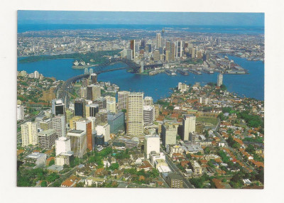 AU1-Carte Postala-AUSTRALIA- Areal view of Sydney skyline, circulata foto