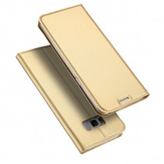 Husa carte flip wallet Dux Ducis pentru Samsung Galaxy S8, auriu foto