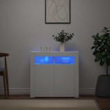VidaXL Servantă cu lumini LED, alb, 80x35x75 cm