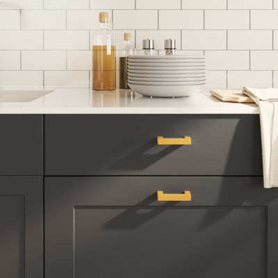vidaXL M&amp;acirc;nere de dulap, 20 buc., auriu, 64 mm, oțel inoxidabil 3203643 foto