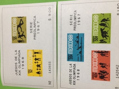 MEXIC 1967, SPORT - 2 COLIȚE IMPERF. MNH foto