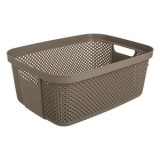 Cos de depozitare din plastic perforat, 12L, taupe, CMCLASS