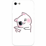 Husa silicon pentru Apple Iphone 8, Cute Kitty