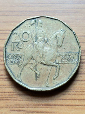 Moneda Cehoslovacia 20 Korun 1993 foto