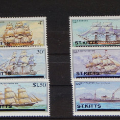St. Kitts, corabii, nave, supratipar, 1980, MNH