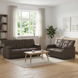 Set de canapea 2 pcs Gri Piele artificiala