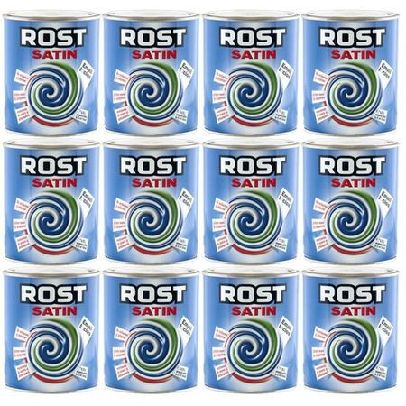 12 x Vopsea email, Alb super lucios, Rost, Exterior si Interior, 0.60L