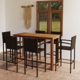 VidaXL Set mobilier bar de grădină, 7 piese, maro