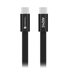 Cablu USB-C la USB-C Forcell F-Energy CCFN23 QC4.0 PD 240W Cafule Flat, 1.2m, Negru
