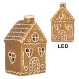 Cumpara ieftin Casuta Craciun ceramica alba maro cu led 7x6x12 cm
