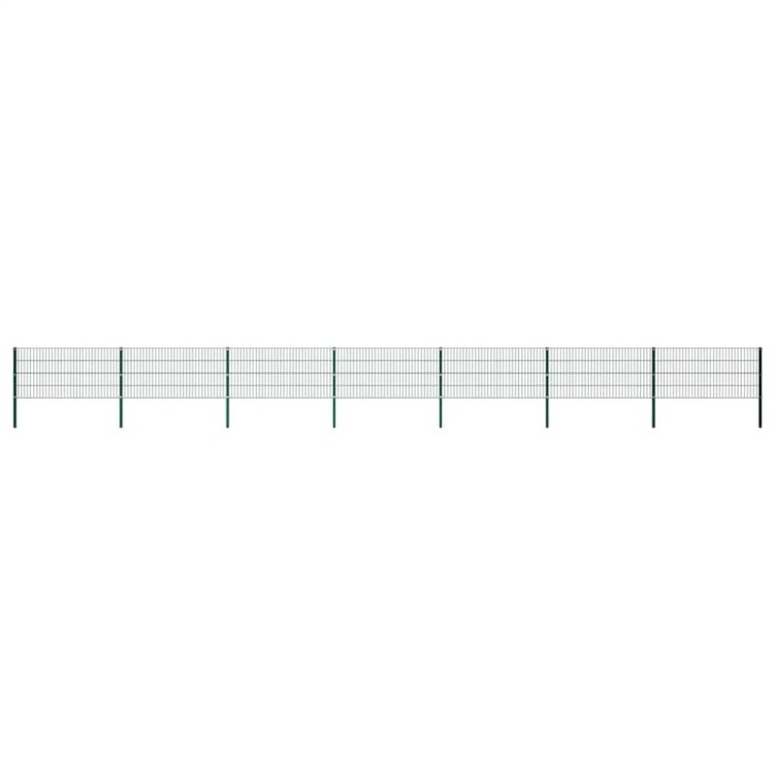 vidaXL Panou de gard cu st&acirc;lpi din fier, verde, 1212x80 cm 278610