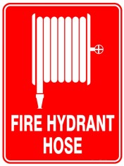 Sign fire hydrant hose foto