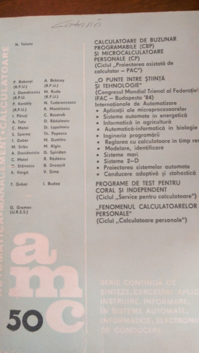 Automatica management calculatoare AMC nr 50 19850