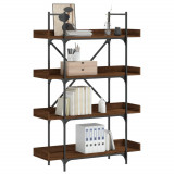 Gossi biblioteca cu 4 niveluri, stejar maro, 100x33x145,5 cm, lemn