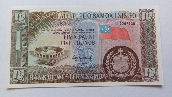 Samoa de Vest -5 Pounds 1963/2020 UNC