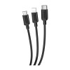 Cablu Incarcare USB la Lightning - USB la MicroUSB - USB la USB Type-C Usams SJ324, 1.2 m, Negru
