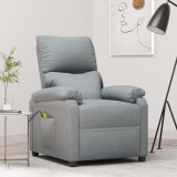 VidaXL Fotoliu de masaj, gri deschis, material textil