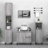 VidaXL Dulap de baie, gri sonoma, 65x33x60 cm, lemn prelucrat