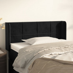 vidaXL Tăblie de pat cu aripioare negru 103x16x78/88 cm catifea
